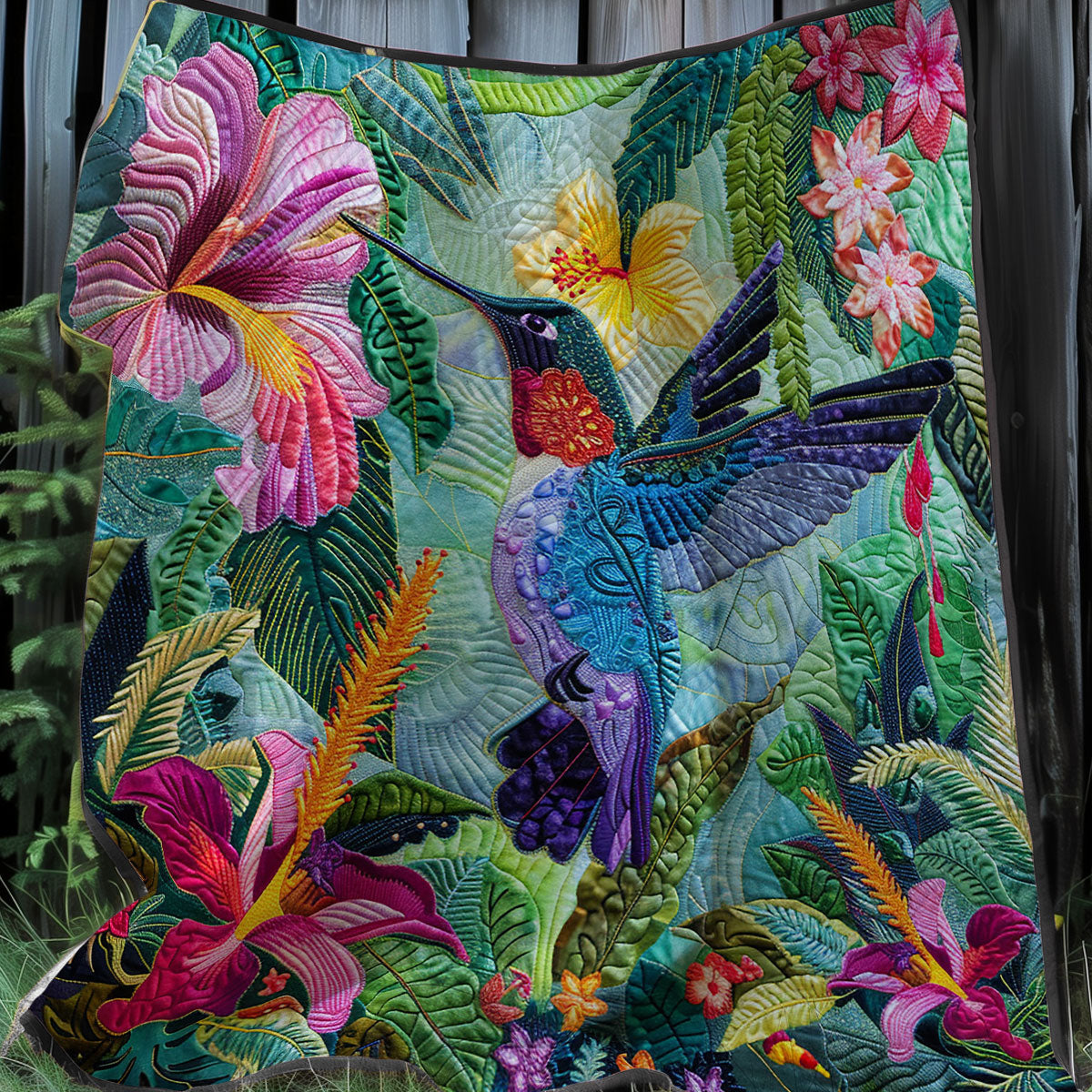 Tropical Hummingbird XR2407041CL Quilt