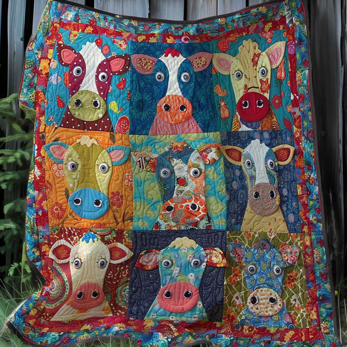 Whimsical Cow XR1107014CL Quilt