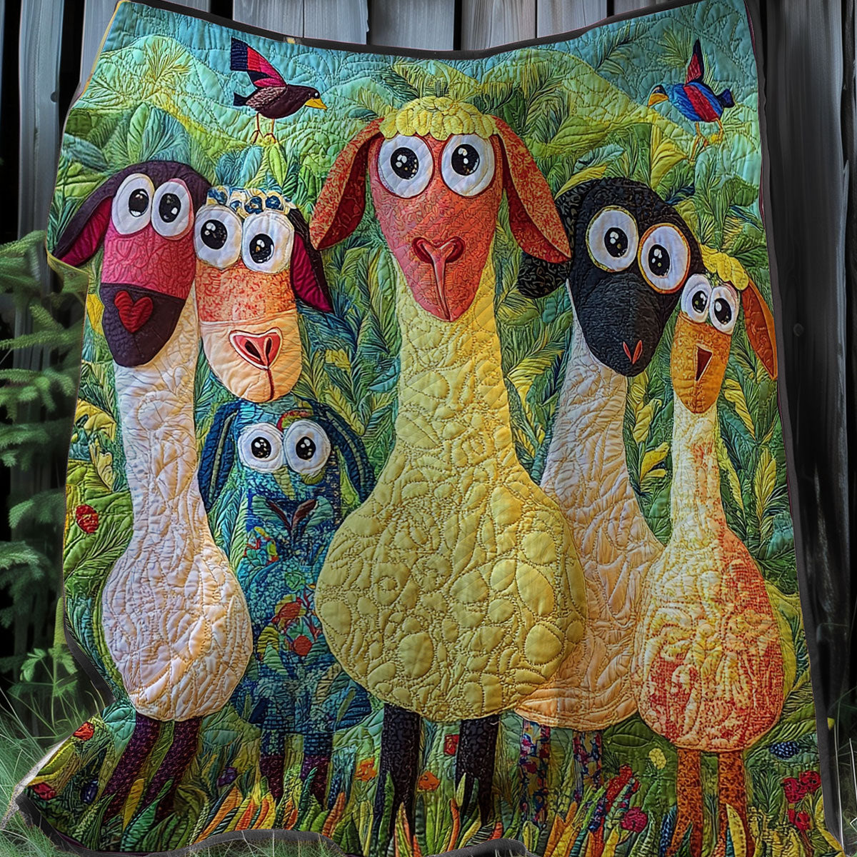 Whimsical Sheeps XR0208004CL Quilt
