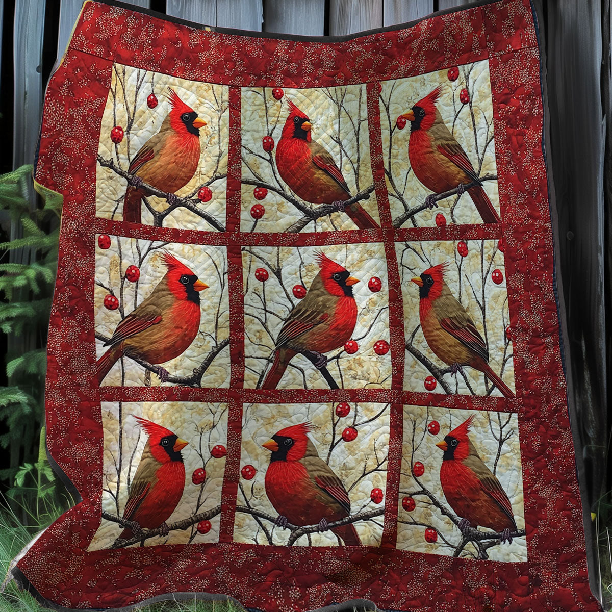 Winter Memory Cardinals XR0108014CL Quilt