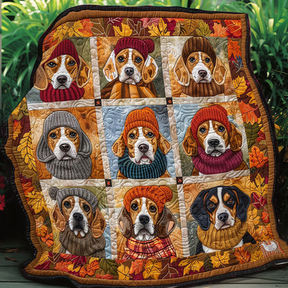 Beagles Autumn WO0808002CL Quilt