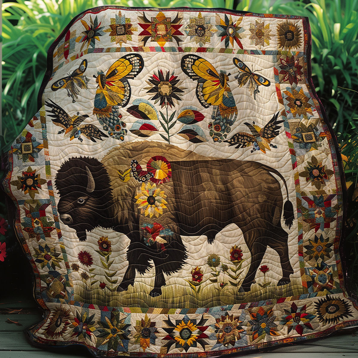 Bison Native American XR0807028CL Quilt