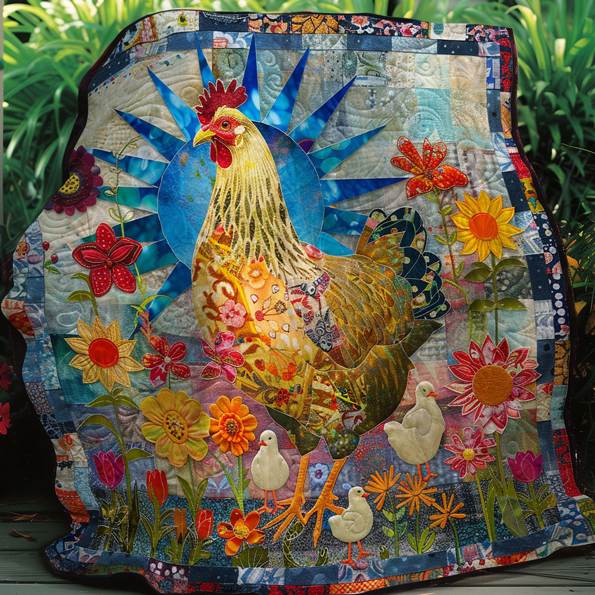 Blossom Sun Chicken XR2407032CL Quilt