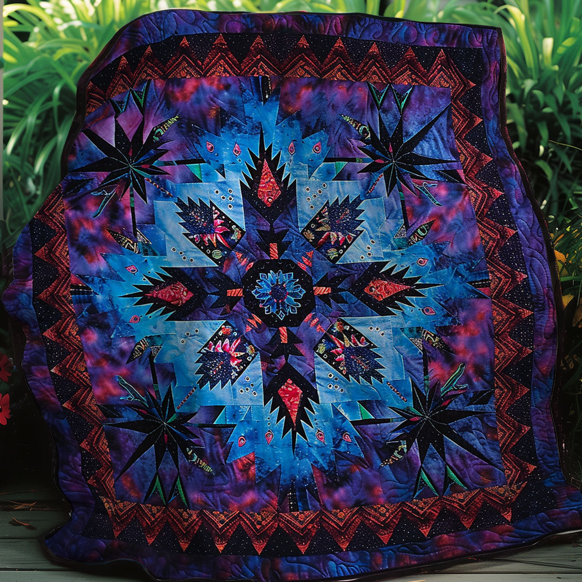 Blue And Black Native Star XR0307011CL Quilt