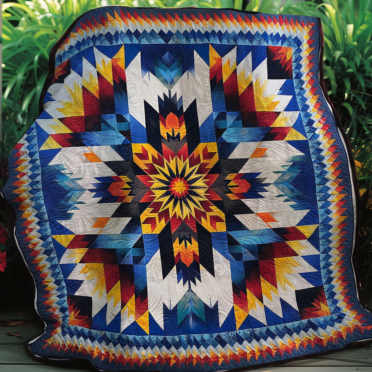 Blue Native American Star XR1707006CL Quilt