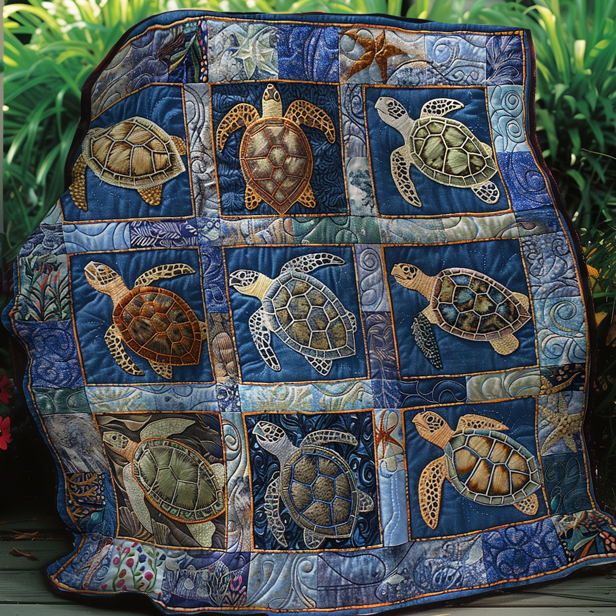 Blue Sea Turtles XR0507002CL Quilt