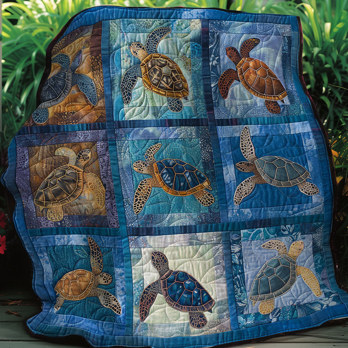 Blue Sea Turtles XR0507003CL Quilt