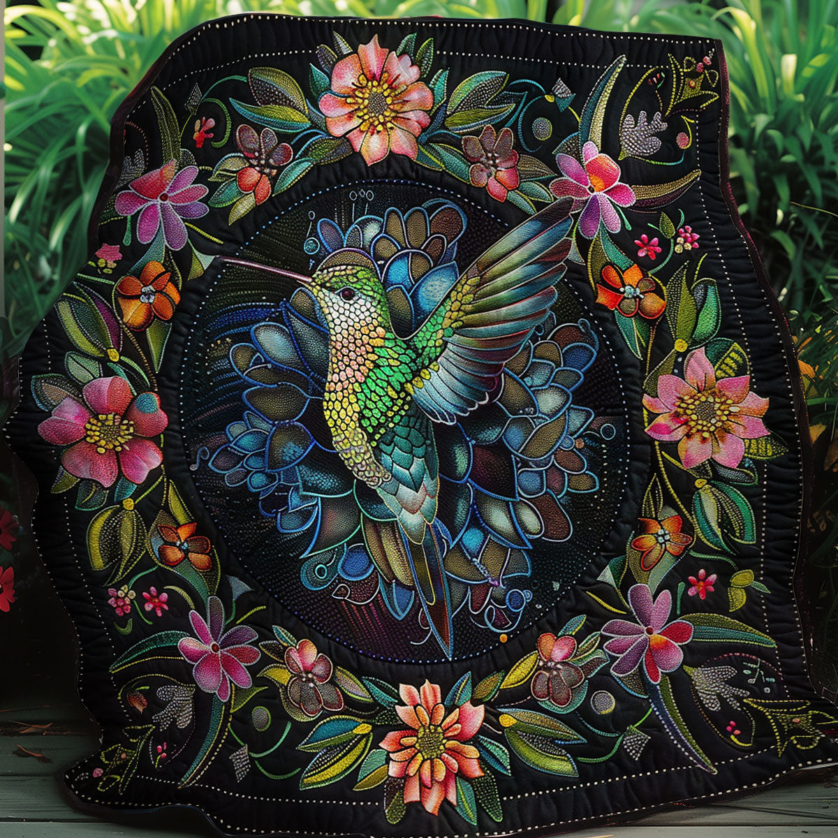 Bohemian Hummingbird XR0307001CL Quilt