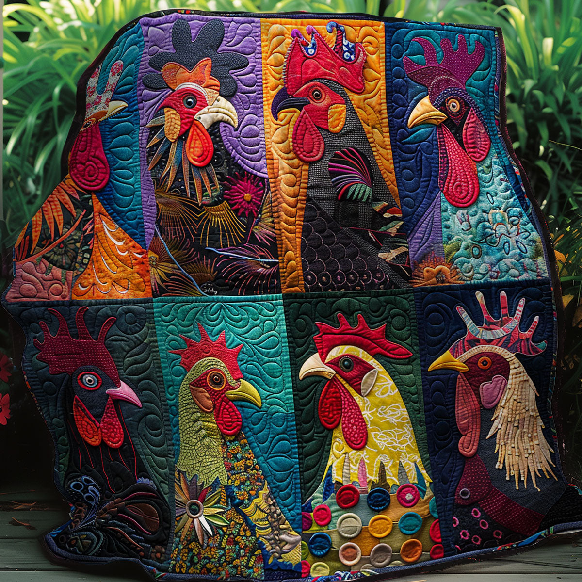 Brave Roosters XR2607016CL Quilt