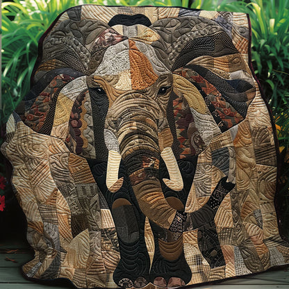 Brown Whoodland Elephant XR2407026CL Quilt