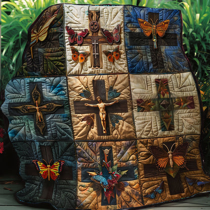 Butterfly Christian Cross XR2406005CL Quilt