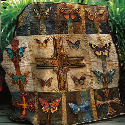 Butterfly Christian Cross XR2406007CL Quilt