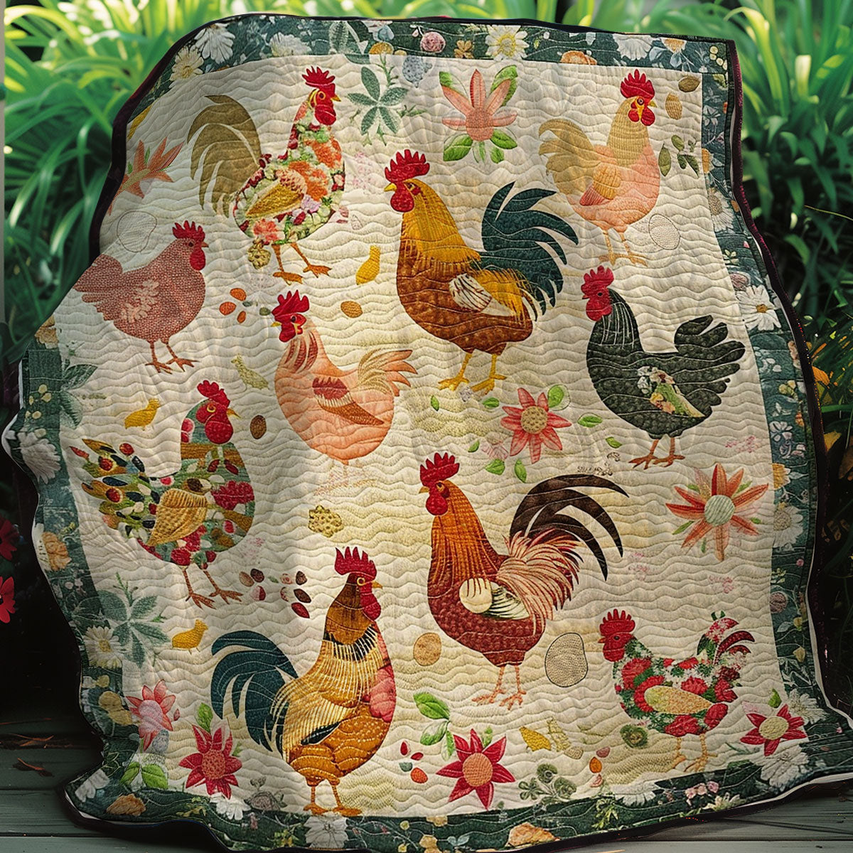 Chickens XR2606023CL Quilt