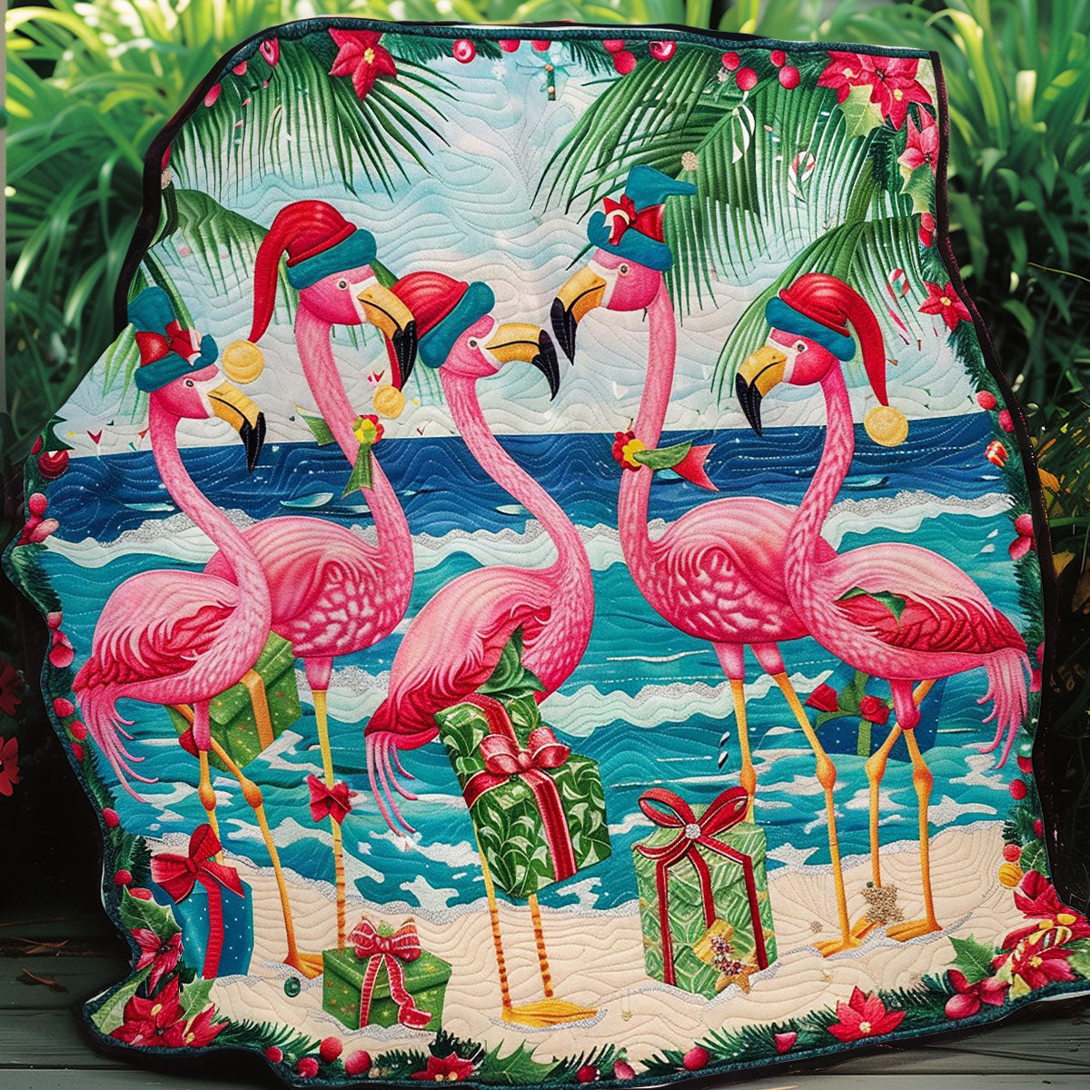 Christmas Gifts For Flamingos WO1008037CL Quilt