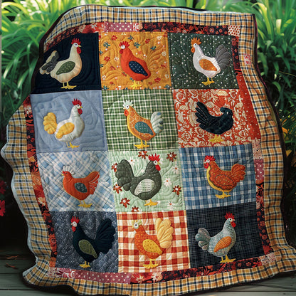 Colorful Chickens XR2806004CL Quilt