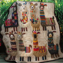 Sunny Meadow Llama Quilted Blanket NCU0TL291