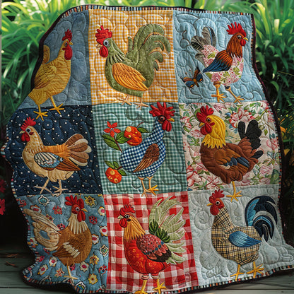 Fabric Chickens XR1707001CL Quilt