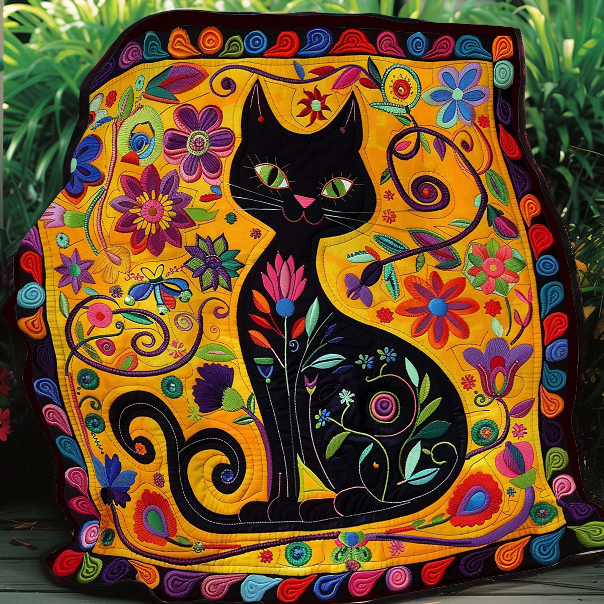 Floral Cat WO1008022CL Quilt