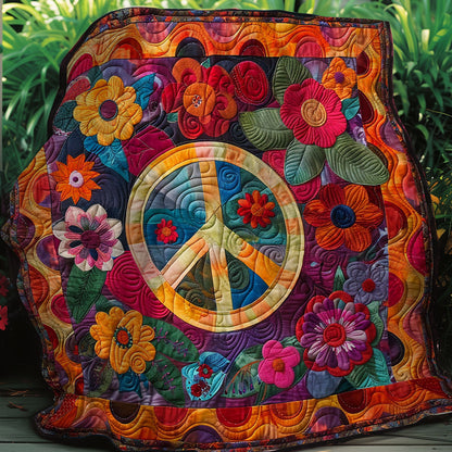 Floral Hippie Peace XR2207001CL Quilt