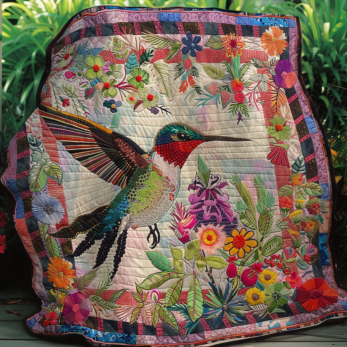 Floral Hummingbird XR0307004CL Quilt