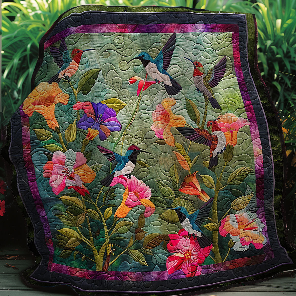 Flying Hummingbirds XR1707002CL Quilt