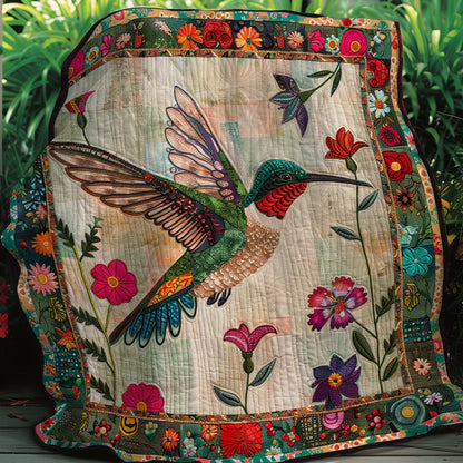 Hummingbird In Garden XR0307007CL Quilt