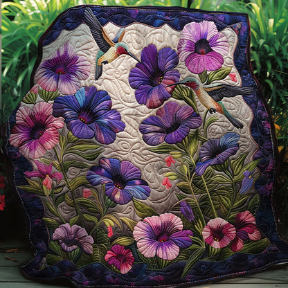 Hummingbirds And Purple Flowers XR1907009CL Quilt