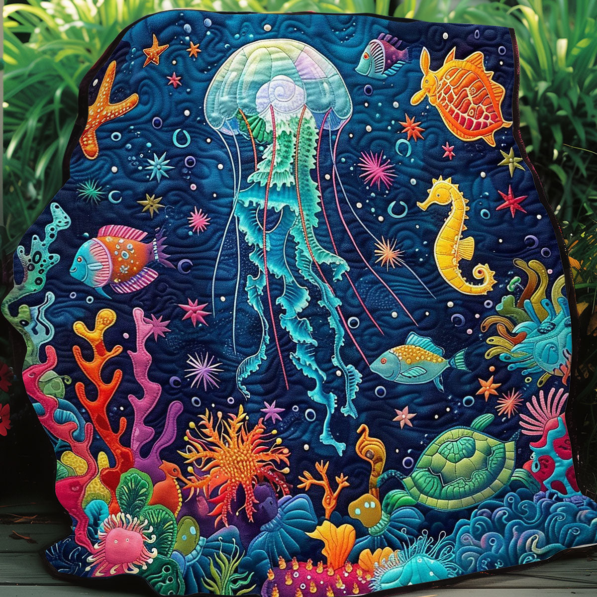 Jellyfish And Ocean Ecosystem WO100808CL Quilt