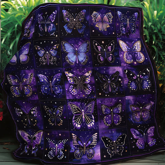 Night Purple Butterflies XR0207001CL Quilt