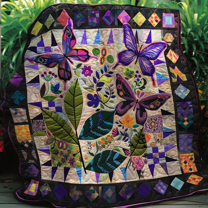 Purple Butterflies XR0107001CL Quilt