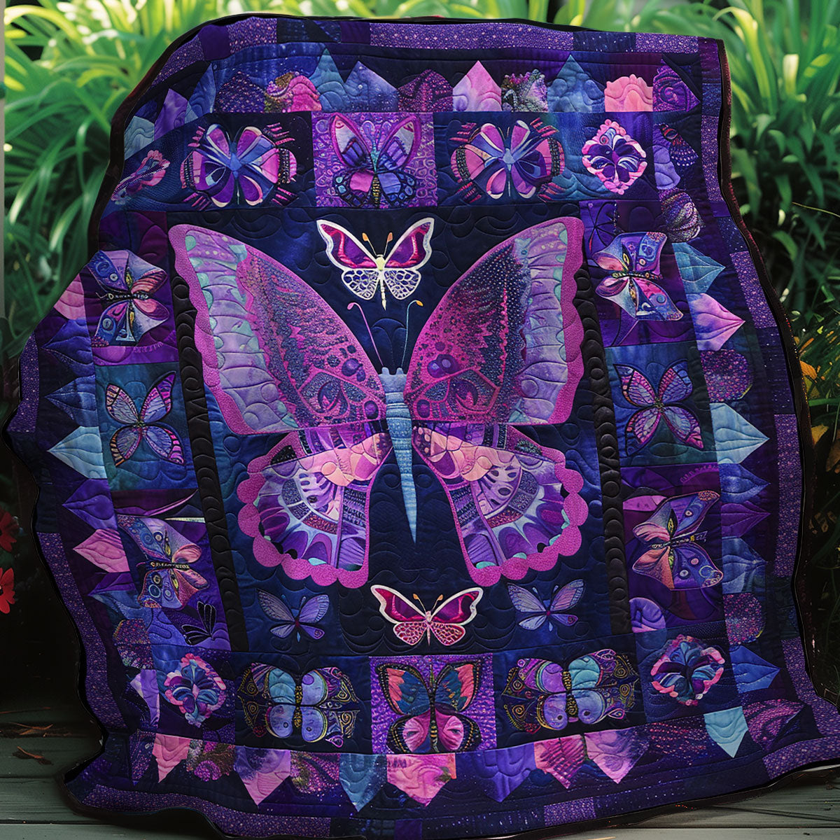 Purple Butterflies XR0907001CL Quilt