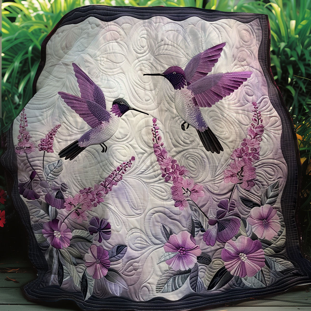 Purple Hummingbirds XR2706005CL Quilt