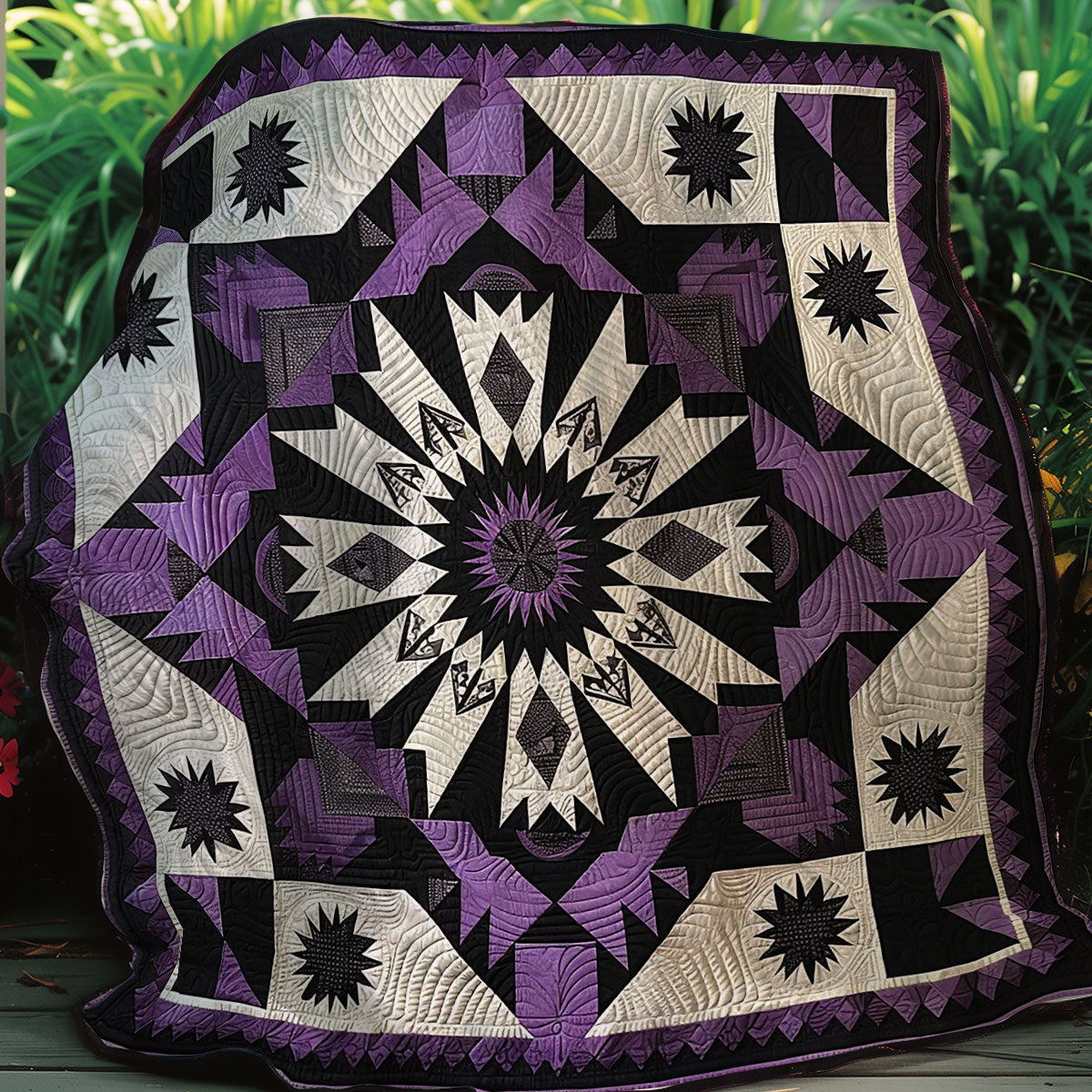 Purple Native American Star XR1107009CL Quilt