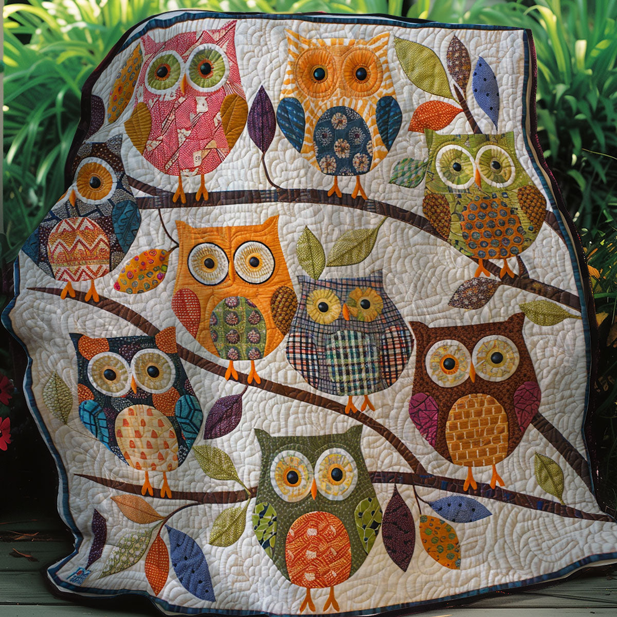 Rainbow Owl Xr2607022CL Quilt