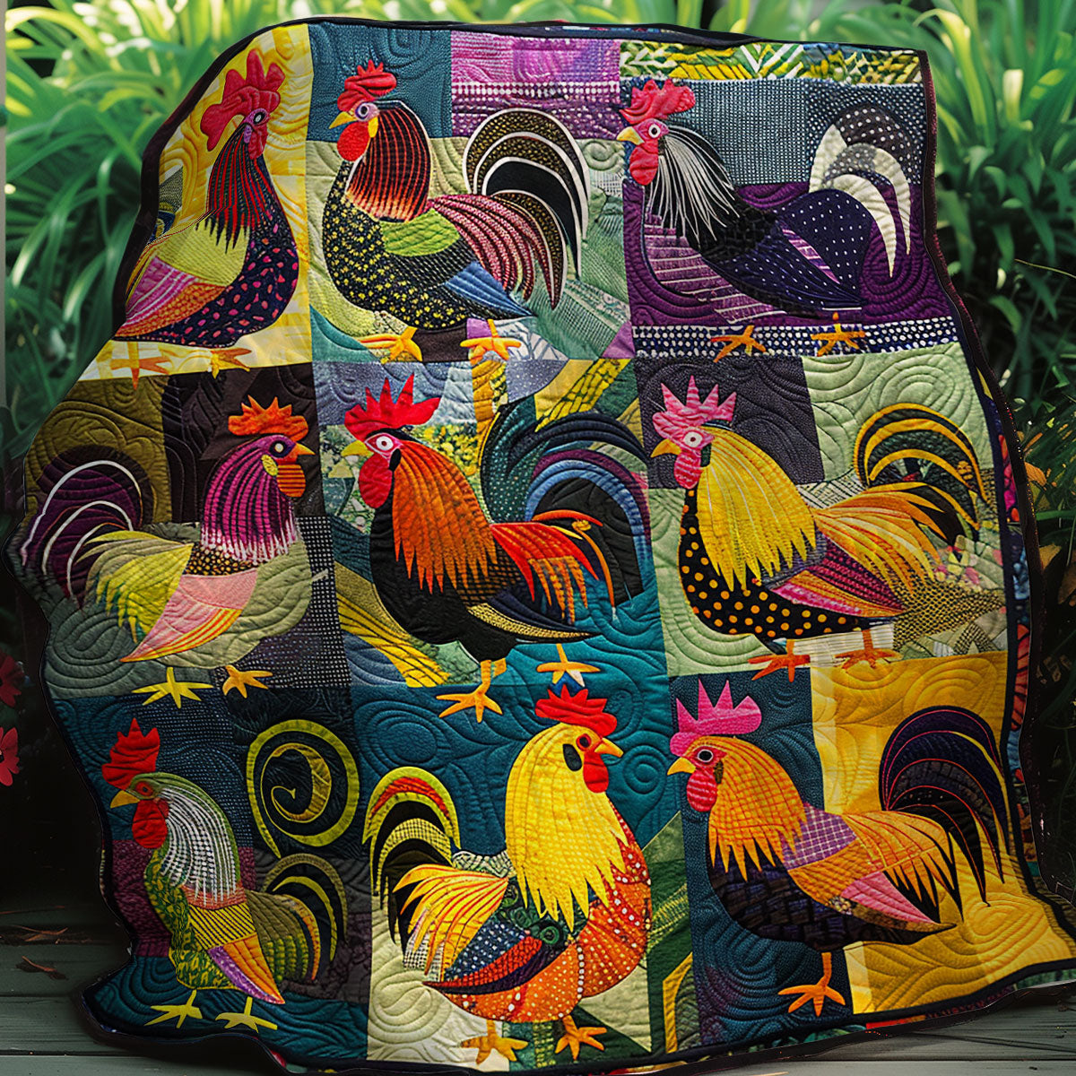 Rooster Lovers XR0507008CL Quilt