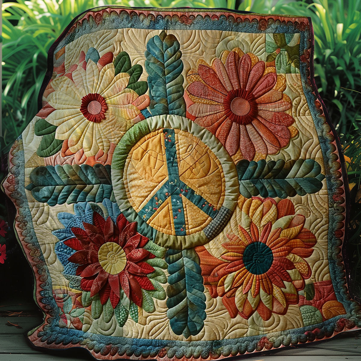 Sign Hippie Flower XR2207003CL Quilt