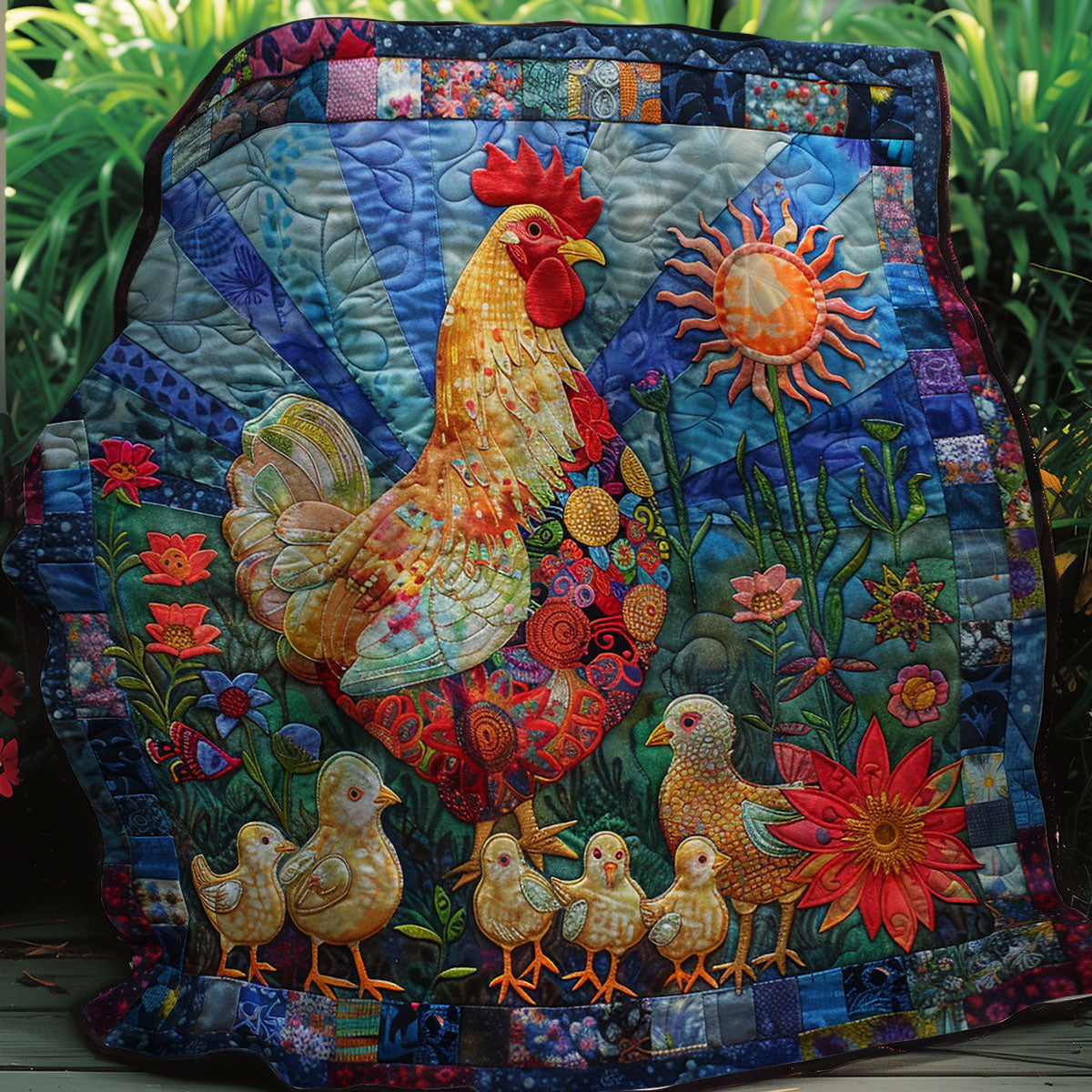 Sunlit Garden Hen XR2407033CL Quilt