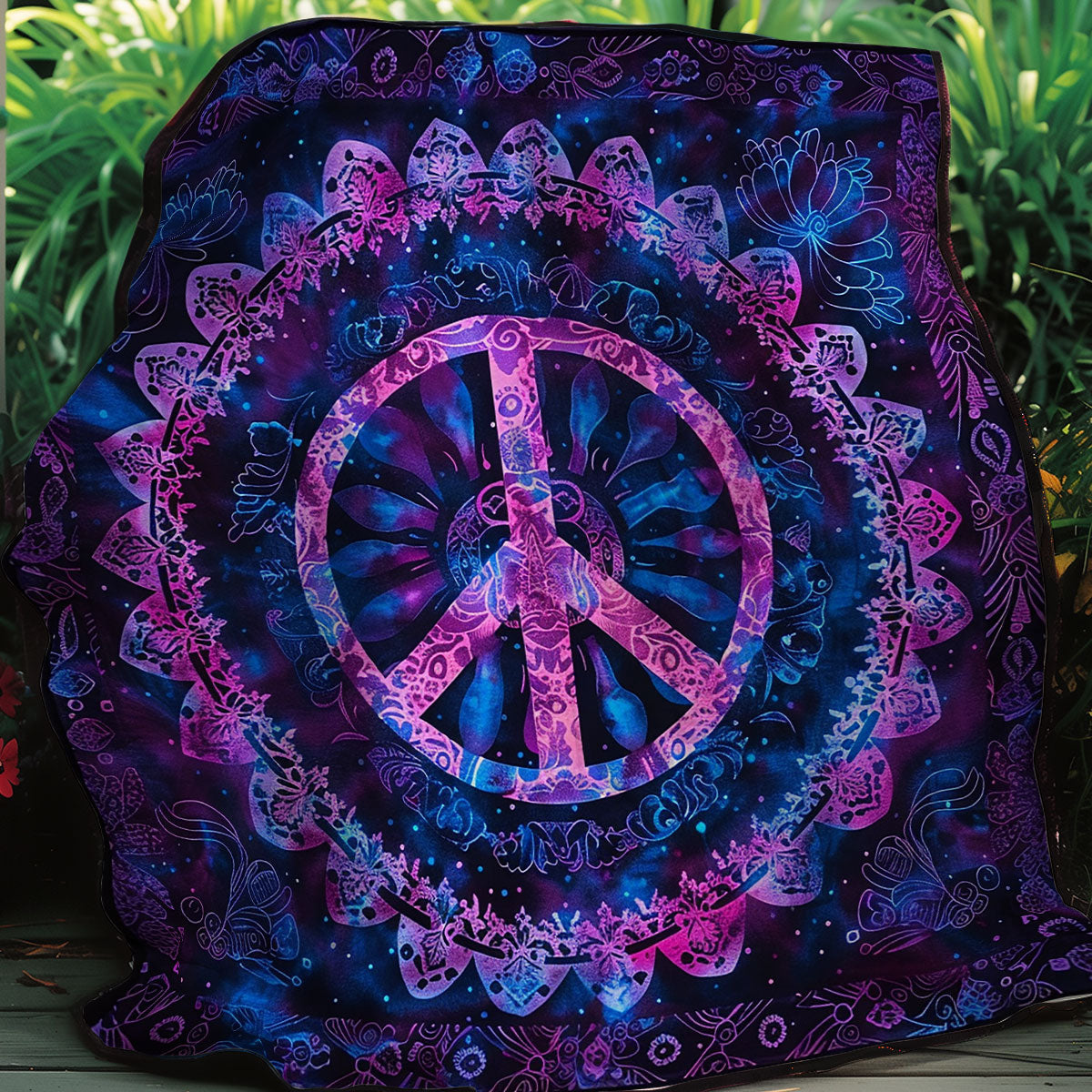 Tie Dye Hippie Sign XR1907017CL Quilt