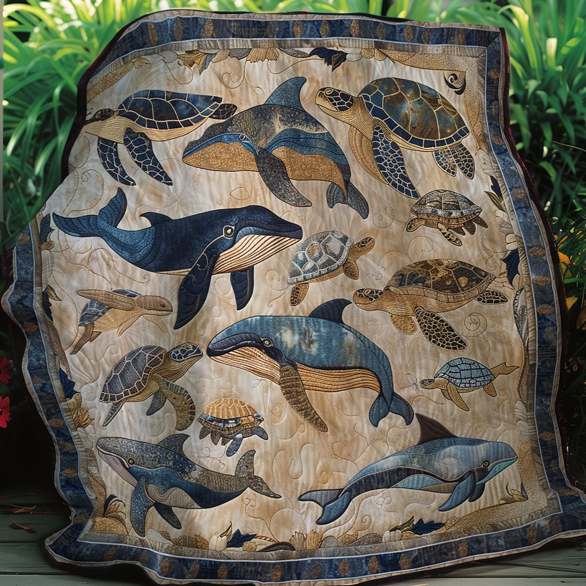 Whale And Sea Turtle XR0207012CL Quilt