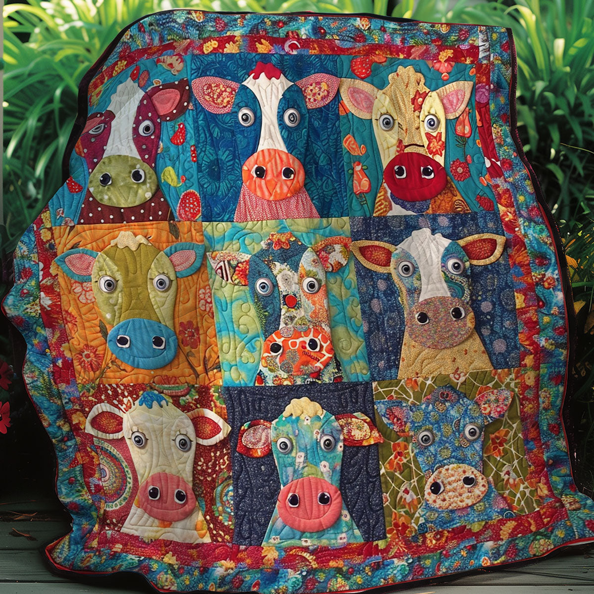 Whimsical Cow XR1107014CL Quilt