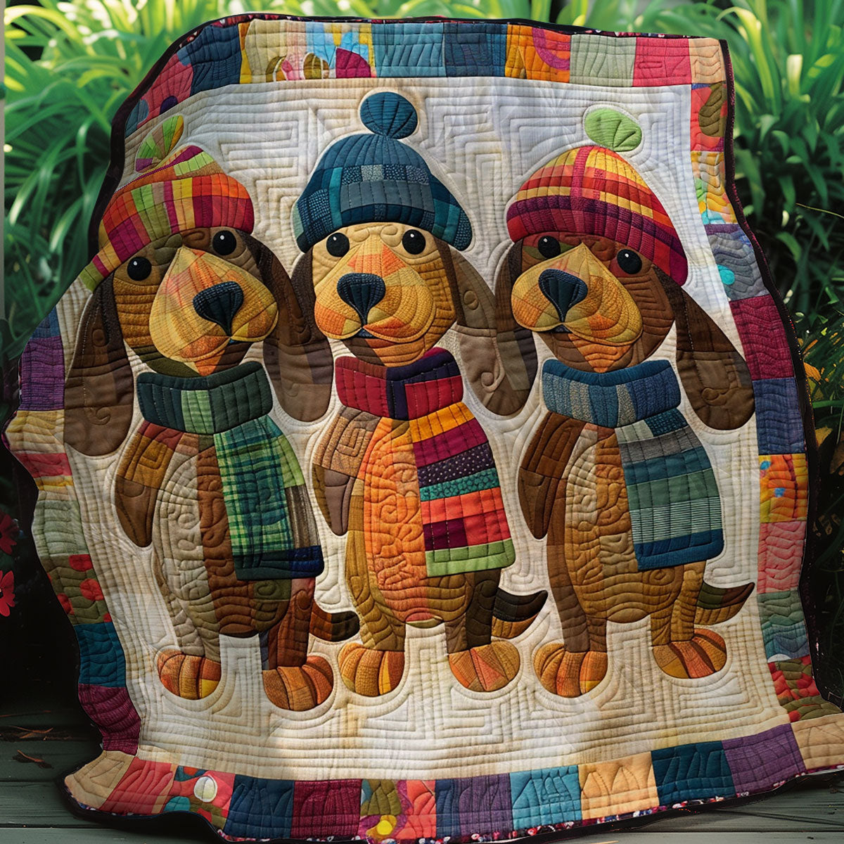 Winter Dashshund XR1307004CL Quilt