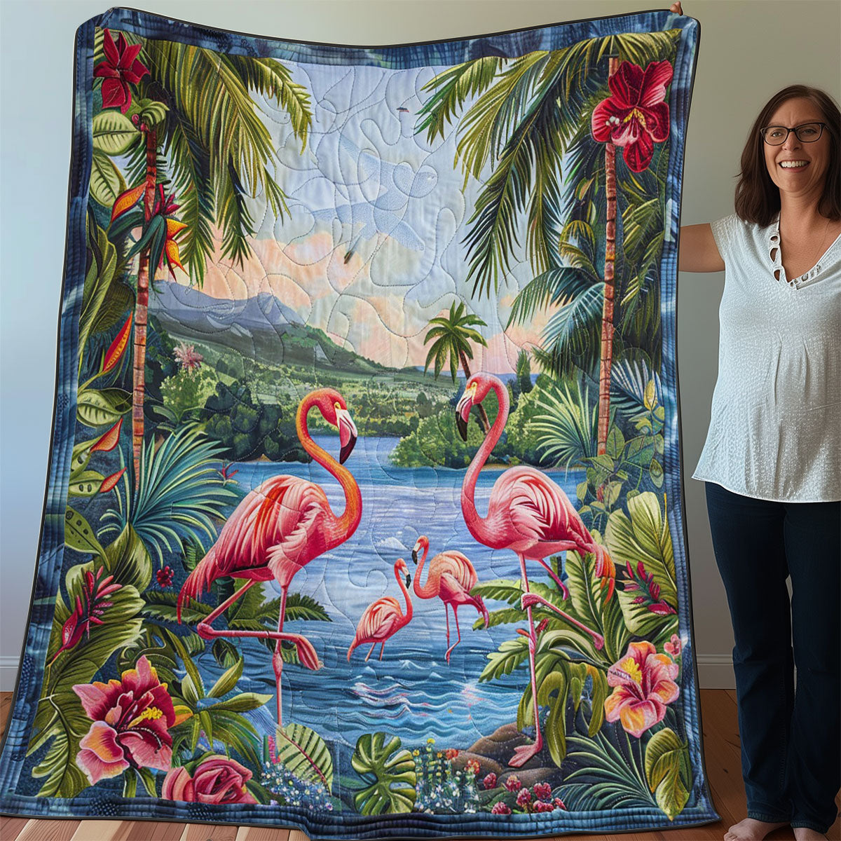 Family Flamingo WO3007004CL Quilt