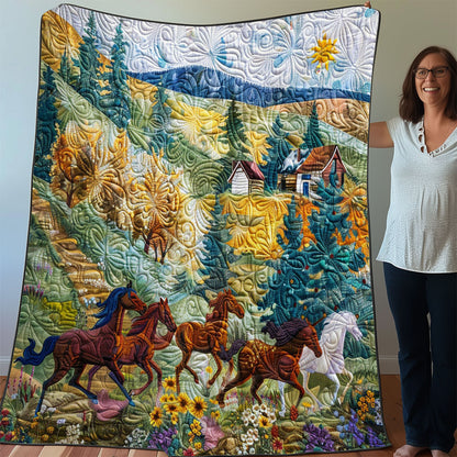 Horse Running WO3007011CL Quilt