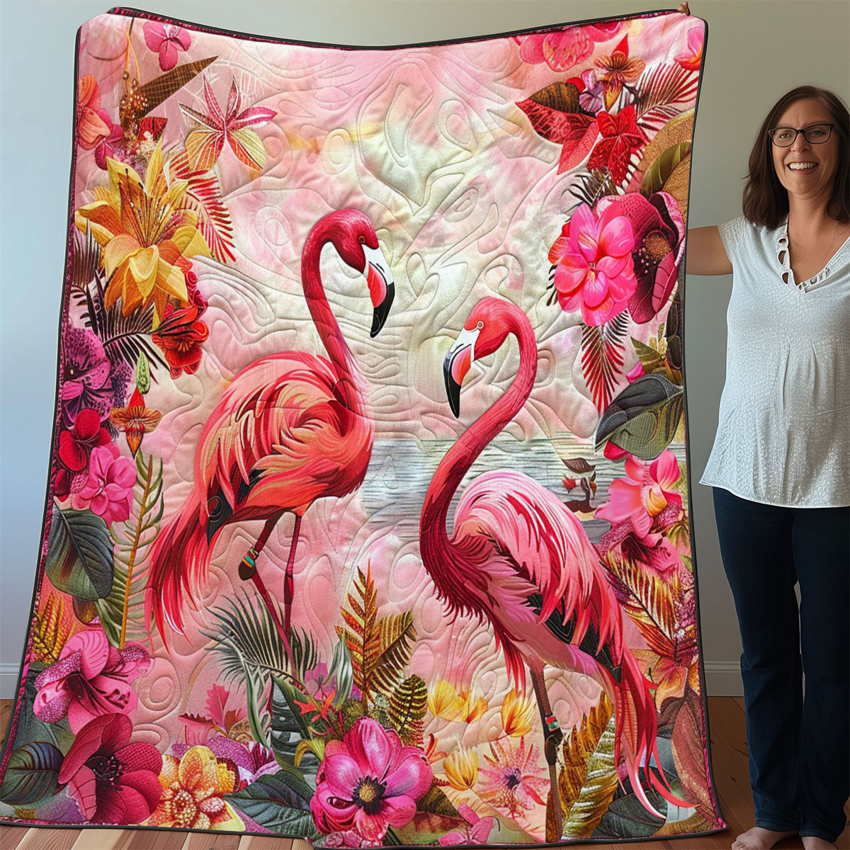 Pink Flamingo WO3007001CL Quilt