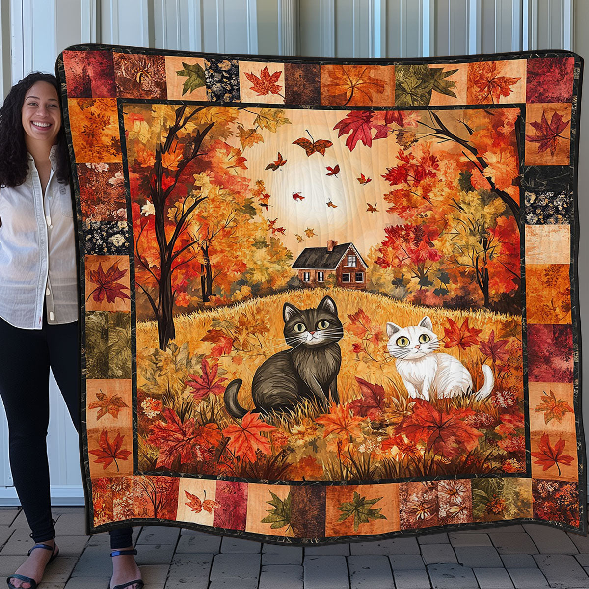 Autumn Cat WO0208012CL Quilt