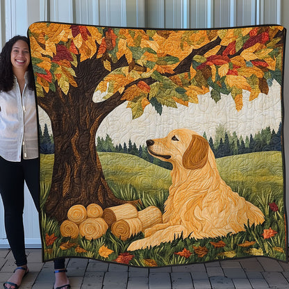 Gloden Retriever And Autumn WO0508006CL Quilt