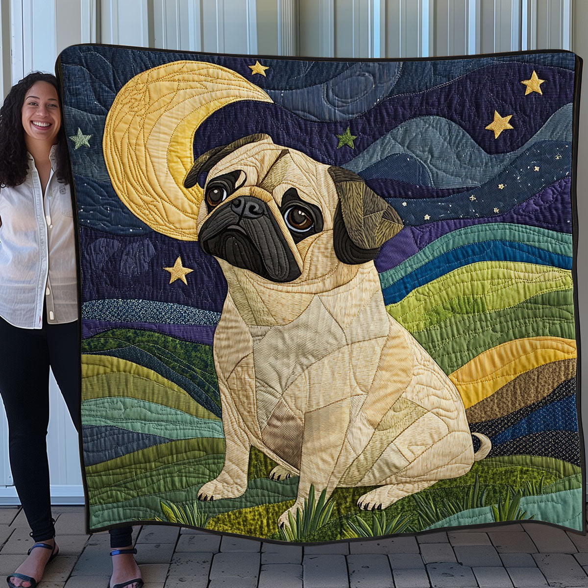 Pug Dog WO0108020CL Quilt