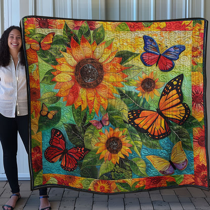 Sunflower With Buffterfly WO2507007CL Quilt