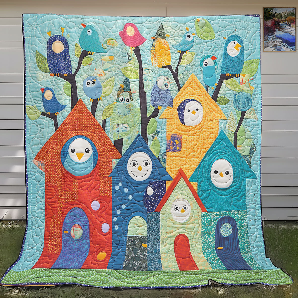 Bird Houses XR0508022CL Quilt