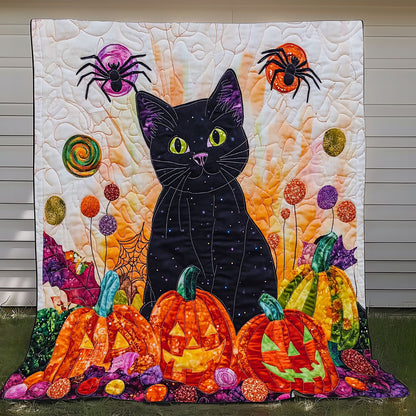 Black Cat And Pumpkin Boo XR0808003CL Quilt